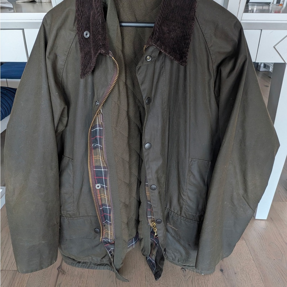 Men's Barbour Olive Green Waxed Jacket & Liner Vest